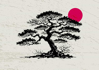 Bonsai Tree Silhouette