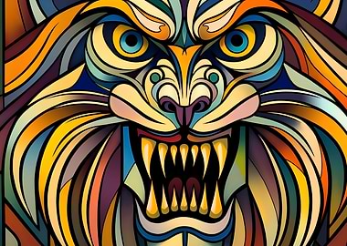 Abstract Wolf Portrait