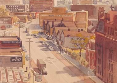 Cityscape Watercolor Painting