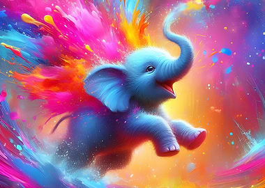 Colorful Baby Elephant