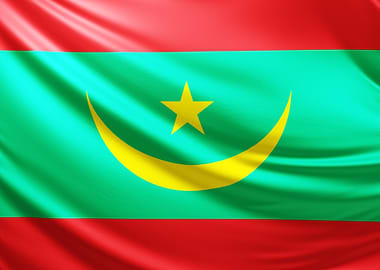 Mauritania Flag, Realistic flag of Mauritania