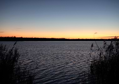 Sunset Over Still Water