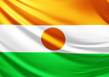Nigerian Flag, realistic flag of niger