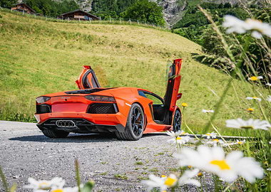 Orange Lamborghini Aventador