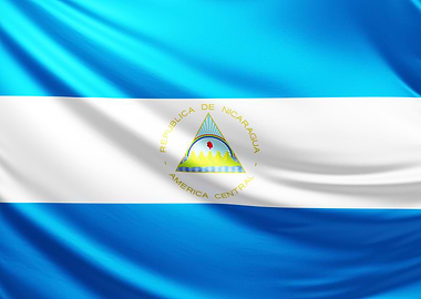 Nicaragua Flag, realistic flag of Nicaragua