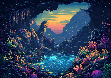 Pixelated Fantasy Cave