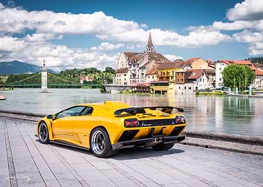 Yellow Lamborghini Diablo GT