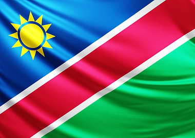Namibian Flag, realistic flag of Namibia