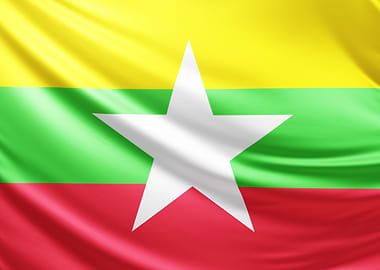 Myanmar Flag, realistic flag of Myanmar