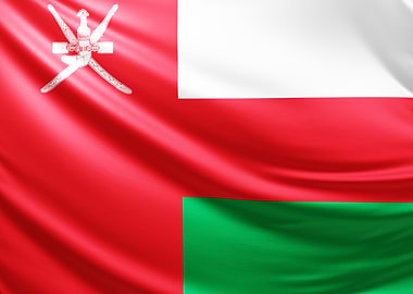 Oman Flag, realistic flag of Oman