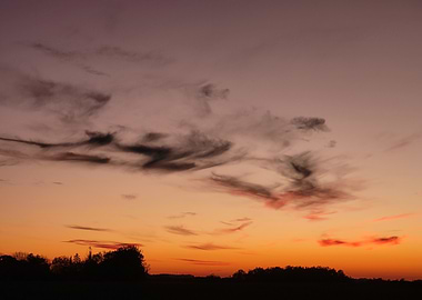 Sunset Sky with Clouds