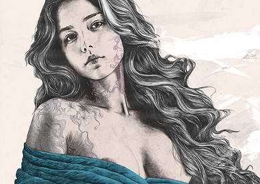 Woman with Floral Tattoo