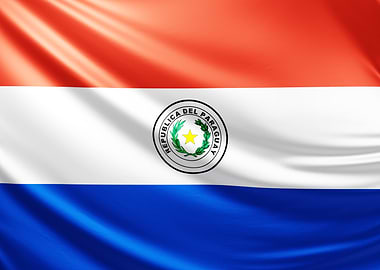 Paraguay Flag, realistic flag of Paraguay