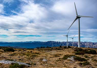 Wind Turbines on Mountaintop