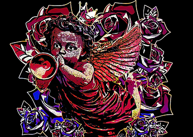 Angel with Trumpet and Roses