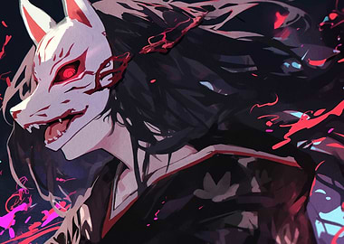 Anime Fox Mask Girl