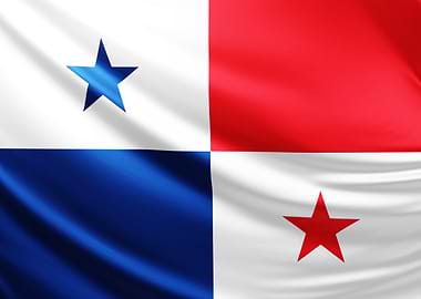 Panamean Flag, realistic flag of Panama