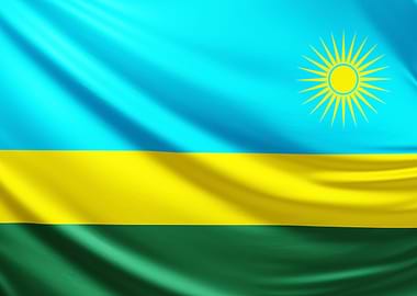 Rwanda Flag, realistic flag of Rwanda