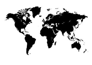Black World Map Silhouette