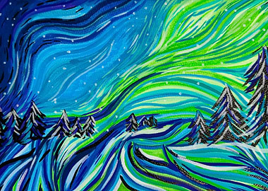 Northern Lights Painting