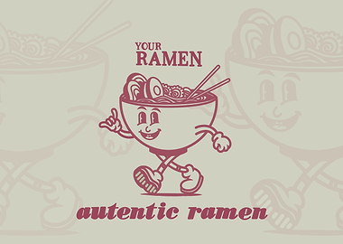 Ramen Mascot Logo and poster