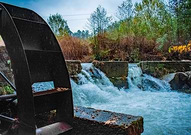 Watermill and Waterfall