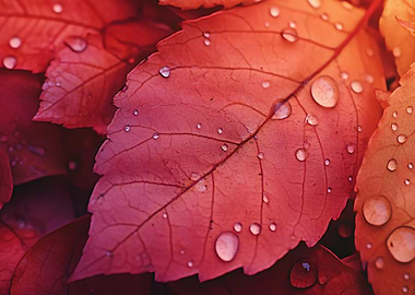 Dewy Autumn Leaf