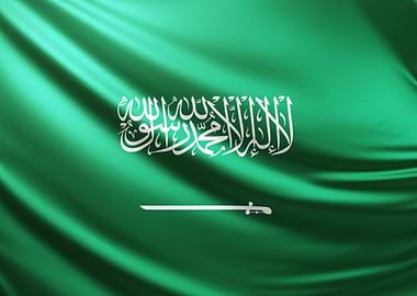 Saudi Arabia Flag, realistic saudi flag