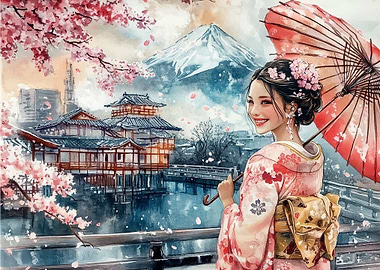 Japanese Woman in Kimono