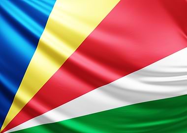 Seychelles Flag, realistic flag of Seychelles islands