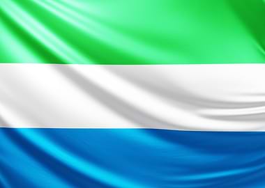 Sierra Leone Flag, realistic flag of Sierra Leone