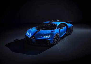 Blue Bugatti Chiron Super Sport