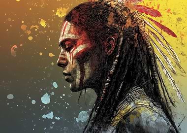 Native American Warrior Portrait Spirit of the Warrior