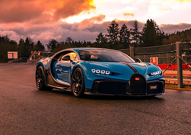 Blue Bugatti Chiron Super Sport
