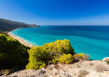 Coastal View with Turquoise Waters, Lefkada