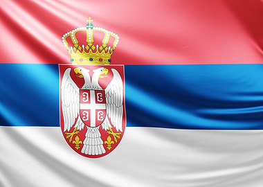 Serbian Flag, Realistic flag of Serbia