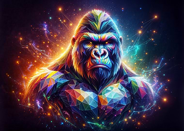 Gorilla in Geometric Art