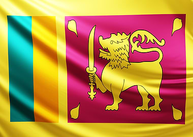 Sri Lanka Flag, realistic flag of Sri Lanka