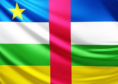 Central African Republic Flag, realistic flag