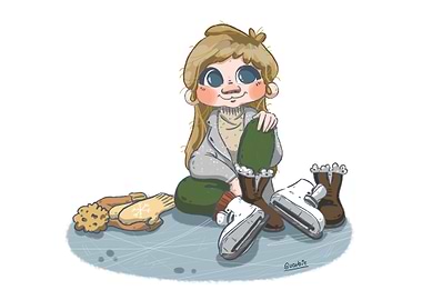 Girl with Ice Skates