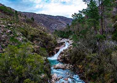 Mountain River Waterfall