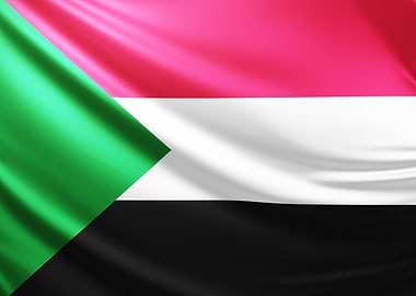 Sudan Flag, realistic flag of Sudan