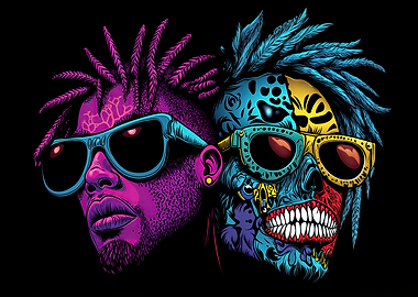 Neon Duality: Faces of Style