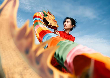 Woman with Dragon Decoration