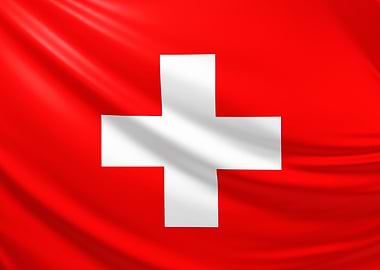 Swiss Flag, realistic flag of Switzerland