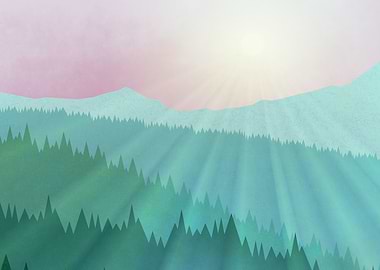 Sunrise Mountain Landscape