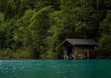 Litte House on a Tranquil Lake