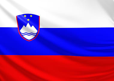Slovenian Flag, realistic flag of Slovenia