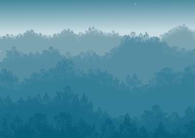 Misty Forest Silhouette