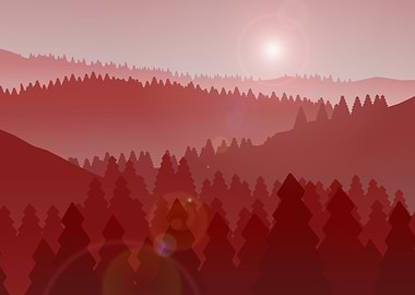 Red Sunset Forest
